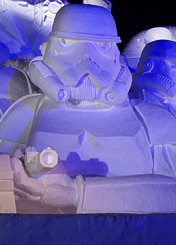 第66回さっぽろ雪まつりより「スターウォーズ(ライトアップショー)」 第66回さっぽろ雪まつりより「スターウォーズ(ライトアップショー)」