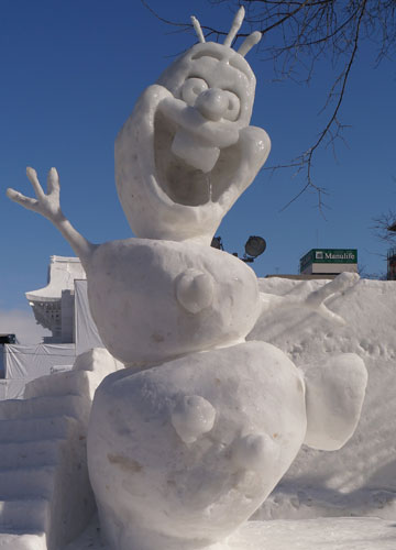 第66回さっぽろ雪まつりより「アナと雪の女王(オラフ)」 第66回さっぽろ雪まつりより「アナと雪の女王(オラフ)」