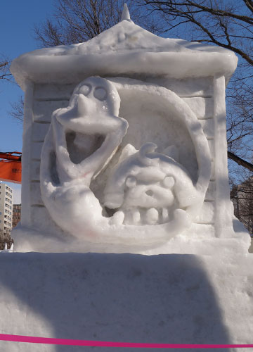 第66回さっぽろ雪まつりより「アナと雪の女王(オラフ)」 第66回さっぽろ雪まつりより「アナと雪の女王(オラフ)」